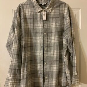 NWT Old Navy Women’s Gray and White Plaid Shirt SX XXL